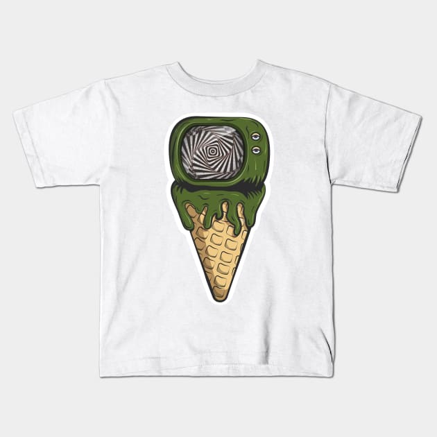 TV Cream Kids T-Shirt by Photo Charles